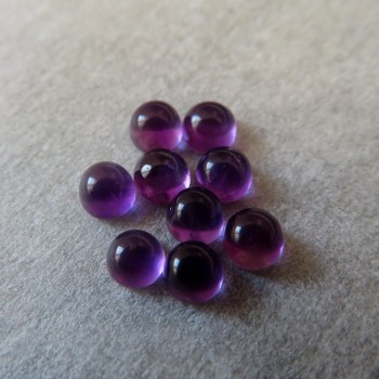 Amethyst mini round cabochon - 3mm, saturated, 1pc