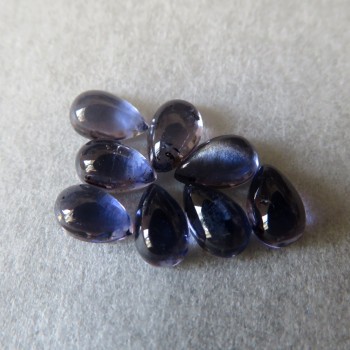 Cordierite (Iolite) mini cabochon droplet 5x3 mm, 1pc
