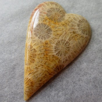 Fosilní korál, Indonésie, kabošon srdce č.6