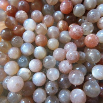 Pink Moonstone, bead 6mm (5pcs)