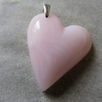 Pink opal Peru, heart pendant no.05