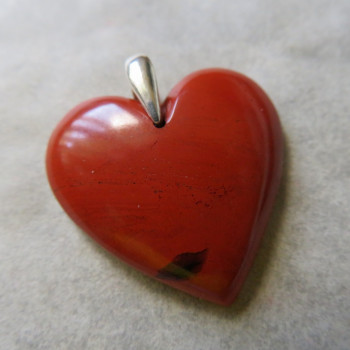 Red jasper, Brazil, heart pendant No.2