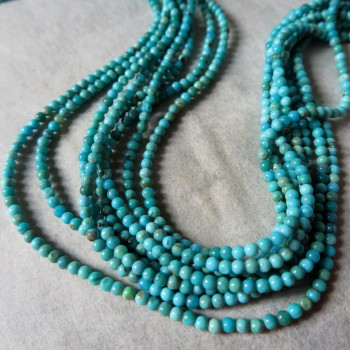 Genuine Arizona turquoise, bead 2mm, 10 pcs
