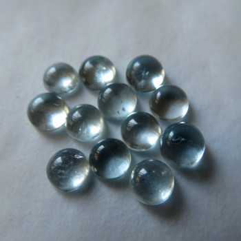 Aquamarine mini cabochon Mozambique, 5mm, 1pc