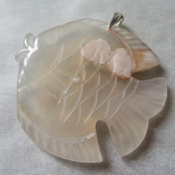 Floral chalcedony XXL pendant no.5