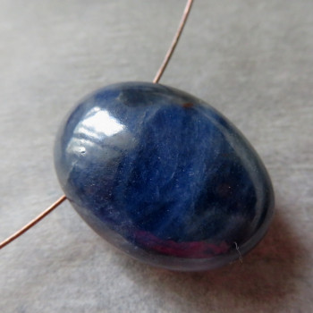 Large blue Sapphire - side drilled No. 3