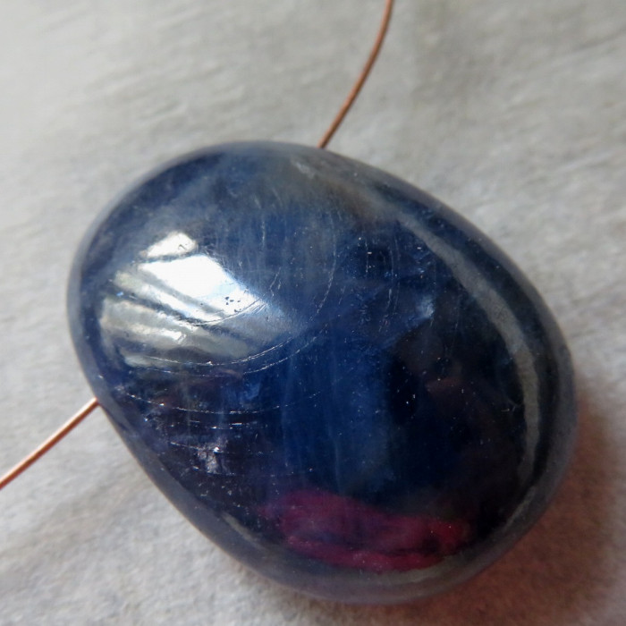 Large blue Sapphire - side drilled No.7