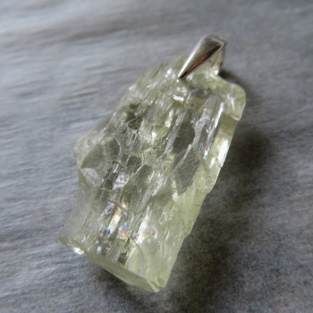 Hiddenite crystal, pendant H6