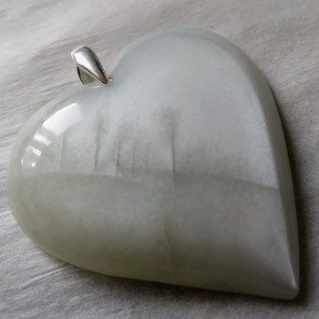 Silver Moonstone, XXL Heart, Pendant No. 011