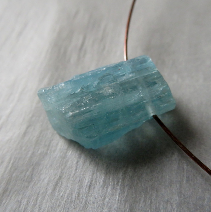 Deep aquamarine, Russia, drilled crystal No.AV4