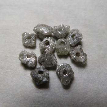 Large diamond, silver, approx. 5 mm, big hole! (1 piece)
