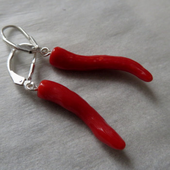 Real red coral Spain, earrings no.13