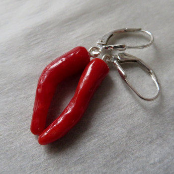 Real red coral Spain, earrings no.17