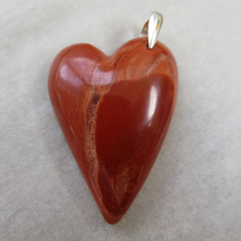 Red jasper, Brazil, heart pendant No. 1