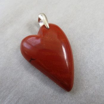 Red jasper, Brazil, heart pendant no. 2