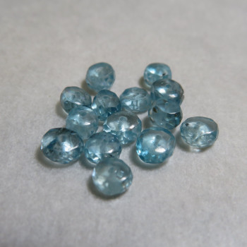 Blue natural zircon, guy. roundel approx. 4.5x3.5mm, (1 pc.)