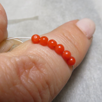 Real red coral ball 3mm, (1pc)