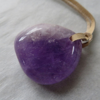 Drilled amethyst, Bolivia, on skin no.6