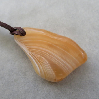 Carnelian Botswana, drilled stone with skin No.11