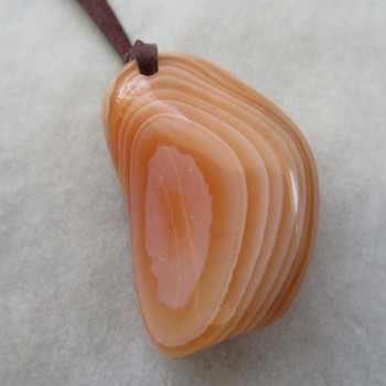 Carnelian Botswana, drilled stone with skin No.17