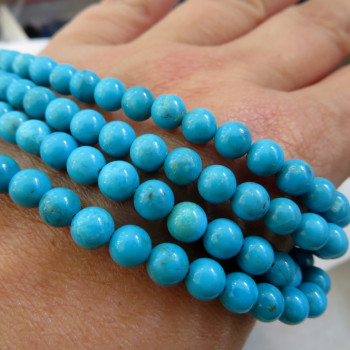 True turquoise, Ariozona USA, bead 6mm - 1pc