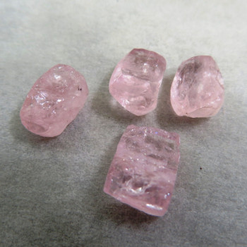 Morganite-beryl, raw cabochons, set no. 9