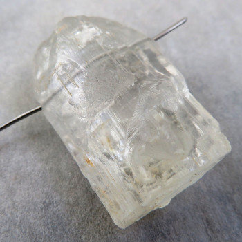 Topaz- large clear crystal; drilled no. 2