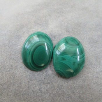 Malachite cabochon pair no.5