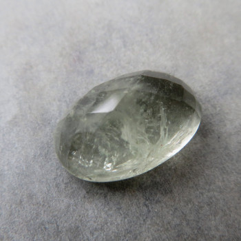 Green quartz (prasiolite) faceted cabochon No. 5