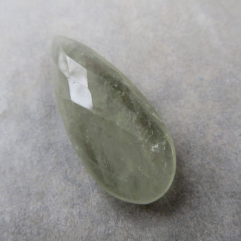 Green quartz (prasiolite) faceted cabochon no.6