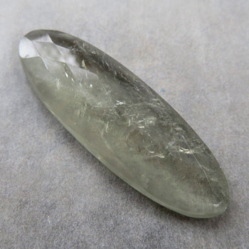 Green quartz (prasiolite) faceted cabochon no.7