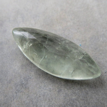 Green quartz (prasiolite) faceted cabochon No. 10