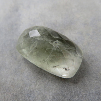 Green quartz (prasiolite) faceted cabochon No. 14