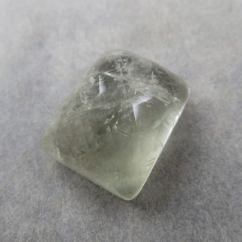Green quartz (prasiolite) faceted cabochon No. 15