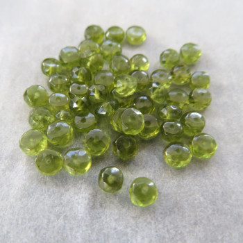 Olivine faceted ring 4x2mm (1 pc)