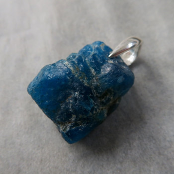 Apatite - bright blue, raw pendant No. A3