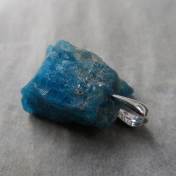 Apatite - bright blue, raw pendant No. A4