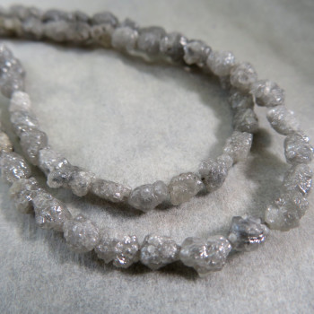 Large diamond, silver, approx. 6x4mm, 0.4mm hole (1 pc.)