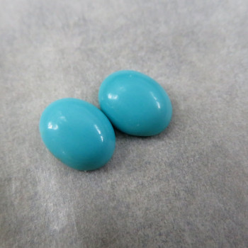 True turquoise, Arizona USA, 9x7mm - pair no.B15