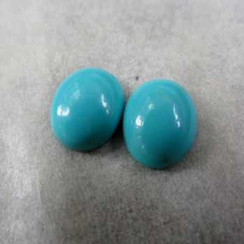 True turquoise, Arizona USA, 9x7mm - pair no.B16