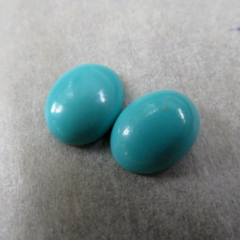 True turquoise, Arizona USA, 9x7mm - pair no.B20