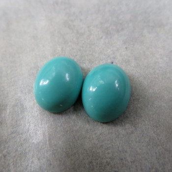 True turquoise, Arizona USA, 9x7mm - pair no.B23