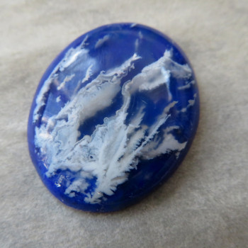 Doublet, Plume agate with lapis no.7