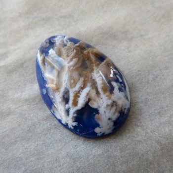 Doublet, Plume agate with lapis no.8