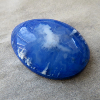 Doublet, Plume agate with lapis no.14