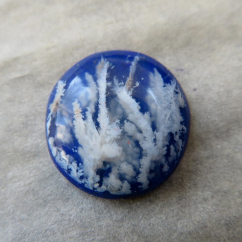 Doublet, Plume agate with lapis no.15