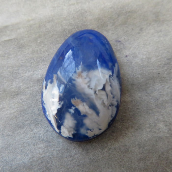 Doublet, Plume agate with lapis no.16