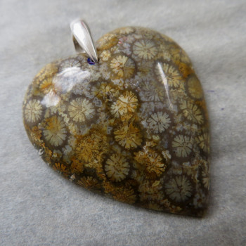 Fossil coral, Indonesia, pendant no.3