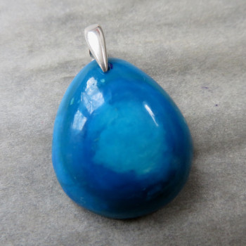 Bright blue opal Peru pendant no.4