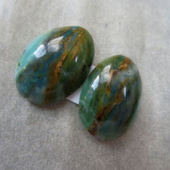 Green-blue opal Peru, pair no.3